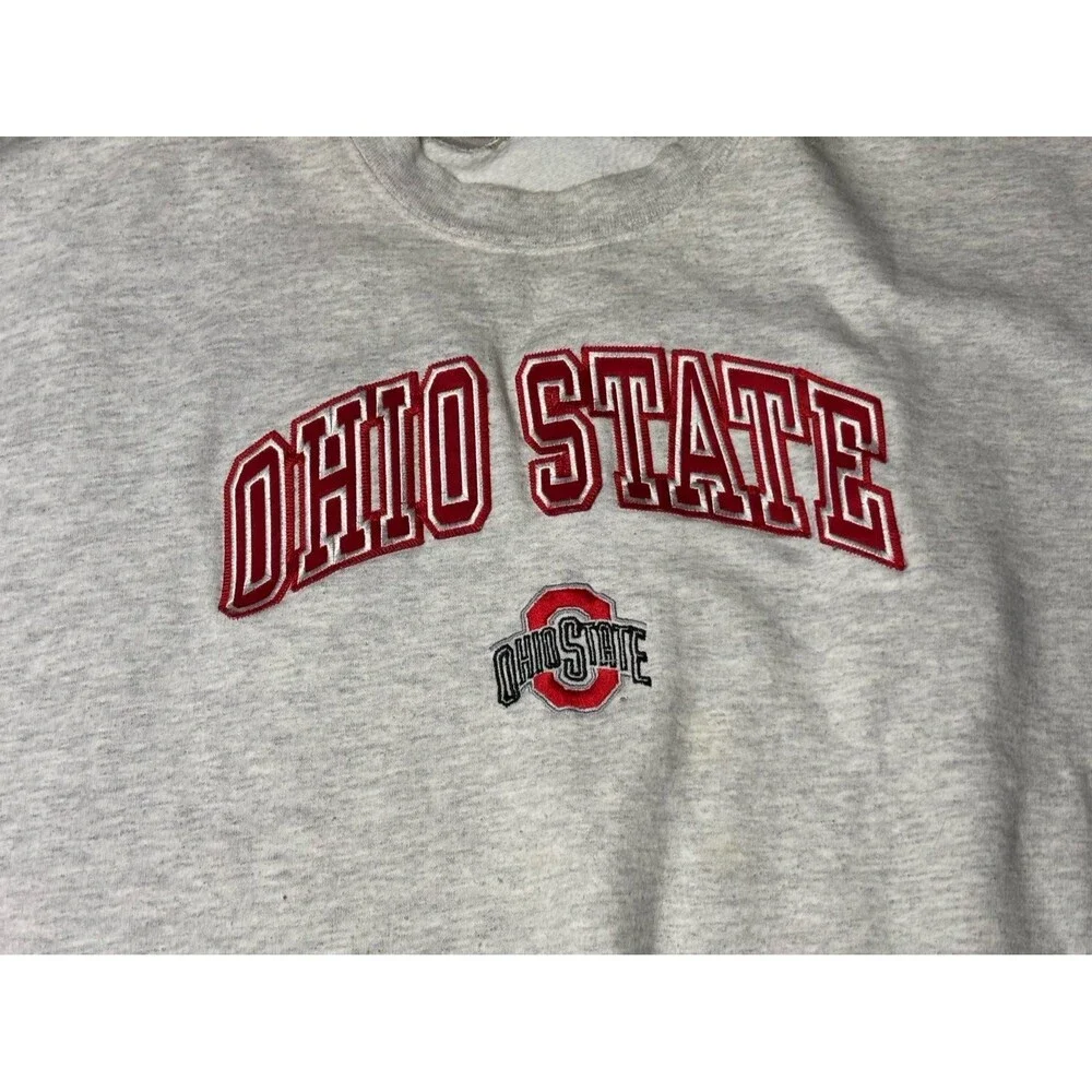 Vintage Ohio State Mens 2XL Red Crewneck Pullover Embroidered USA Sports Club